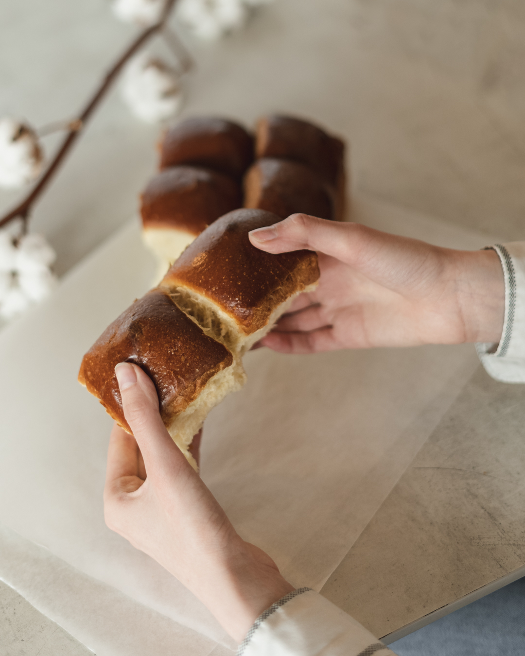 Plėšomos bandelės su sviestu „Brioche“