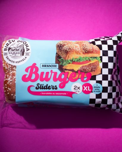 „Brioche burger sliders“ mėsainių bandelės su sezamais