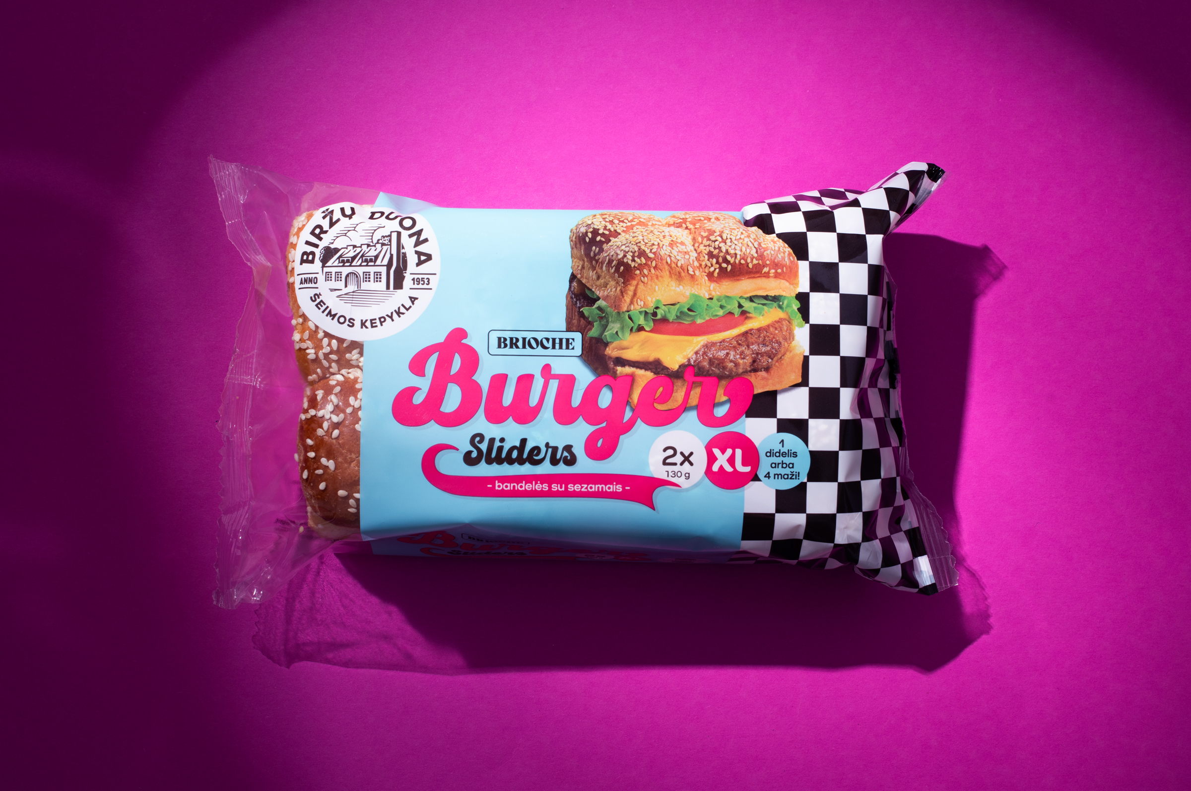 „Brioche burger sliders“ mėsainių bandelės su sezamais